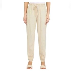 Social Standard Sanctuary Pants Solstice Linen Jogger Beige Beachy Vacation Lrg